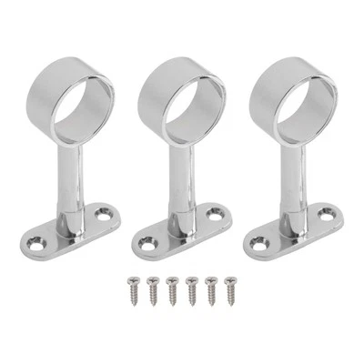 Chrome Centre Bracket for Wardrobe Rail Rod 25mm Diameter Reliable Performance - Image 1 of 4