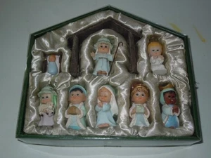 Morehead 2008 Mini Nativity Set Jesus Christmas Holiday 9 Piece Set. NEW OLD STK - Picture 1 of 4