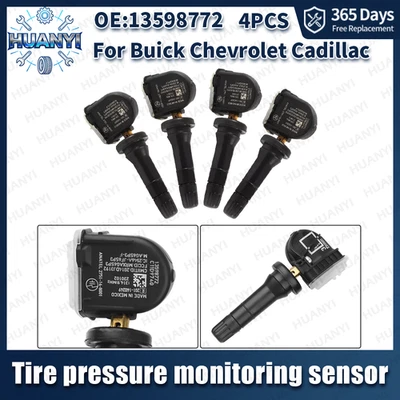 Sensor de presión de neumáticos 4 piezas Fit 13598771 TPMS 315 MHz para GMC Buick Chevrolet Foto 1 de 4