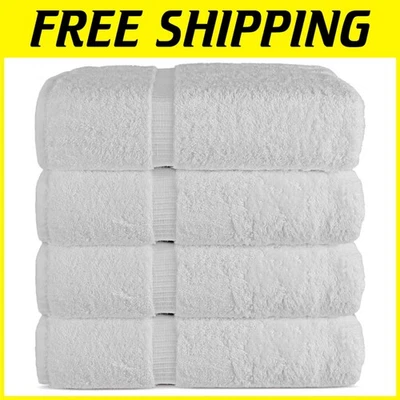 Conjunto de toalhas de banho 100% algodão qualidade spa | 4 toalhas 27"" x 54"" - Design turco - Imagem 1 de 4