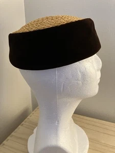 Sombrero Pastillero Christine Original Tejido con Ala Terciopelo Marrón Oscuro Talla Única - Imagen 1 de 6