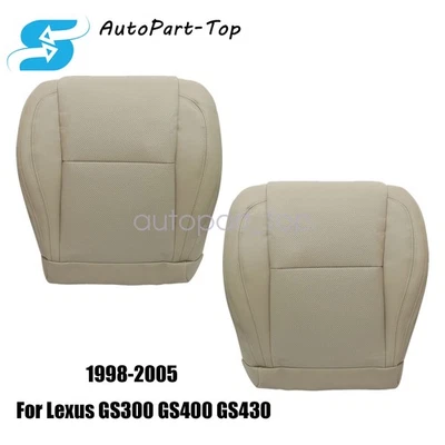 Fit For 1998-2004 Lexus GS300 Front Both Side Bottom PERF Leather Seat Cover Tan - Image 1 of 4