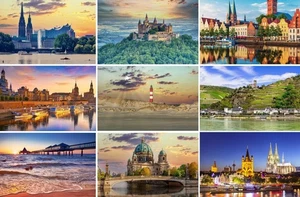 Postkarten Deutschland: Bilder Fotos Souvenirs Hamburg Berlin Köln Dresden - Picture 1 of 10