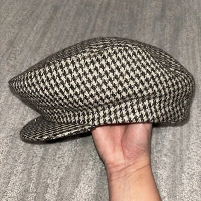 De Colección Harvard Por N Rice Pata de Gallo 100% Lana Gorra de Newsboy Unión Hecha en EE. UU. Talla M Foto 1 de 4