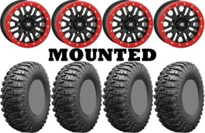 Kit 4 GBC Terra Master SQ 32x10-14 on HL23 Beadlock Matte Black Red HP1K - Picture 1 of 5