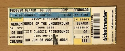 2005 SOUNDS OF THE UNDERGROUND WINSTON-SALEM NC CONCERT TICKET STUB LAMB OF GOD - Image 1 of 3