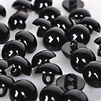 100x Plastic Black Shank Buttons For Toy Doll Eyes DIY Clothing Sewing Accessory - Image 1 of 4
