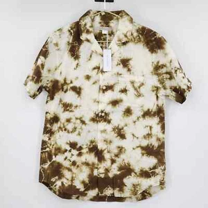 Camisa de barbacoa Outerknown rama de oliva para hombre manga corta con botones talla mediana nueva con etiquetas - Imagen 1 de 8