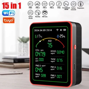 Tuya WiFi 15in1 Luftqualitätsdetektor Haushaltszeituhr Timer mit Alarm S6C6 - Picture 1 of 22