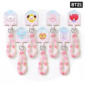 BTS BT21 Official Goods minini Phone Tag Holder Cherry Blossom Ver + Tracking# - Zdjęcie 1 z 16
