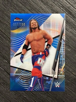 2020 WWE Topps Finest AJ Styles Blue Refractor 117/150 - Image 1 of 2