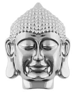Placa de pared colgante diseño facial de Buda tailandés - efecto cromado - por David Fischhoff - Imagen 1 de 3