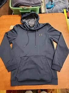 Under Armour Men's SMALL L/S Coldgear Loose Fit Blue Hooded Sweatshirt EUC. R11 - Picture 1 of 10