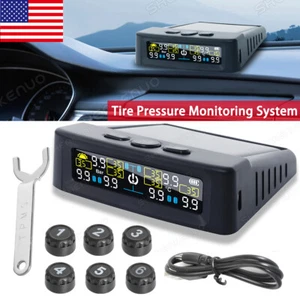 Tire Pressure Monitoring System, Wireless Solar TPMS with 6pcs External Sensors - Picture 1 of 9