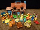 Fisher Price Tudor Little People Car Disney 952 Nursery Brown House Vtg Lot 1980