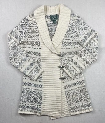 Suéter Woolrich Plumero Para Mujer Talla Mediana Lana Cárdigan Chal Azteca Fair Isle Foto 1 de 4