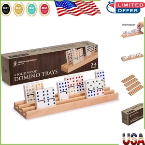 10-Inch Domino Racks in Solid Beechwood - Organize Domino Games Effortlessly - Picture 1 of 10
