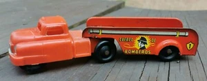 VINTAGE 1960's PLASTIMARX MEXICAN MARX TIN & PLASTIC FIREMAN 8 1/2" TRUCK - Picture 1 of 11