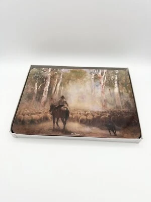 Placemats 6 Jason 1800's Australia Outback Frontier Art Cowboy Cork Back Vintage - Image 1 of 4