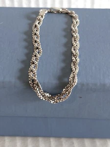 Silver bracelet 7 1/4 inches long three chains into twining find jewelry... - Picture 1 of 5