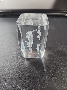 Baseball Player Glass Paper Weight - Picture 1 of 4