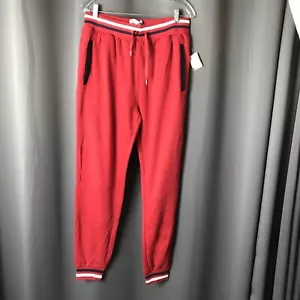 US LIFE MENS RED SWEATPANTS W/CUFFED ANKLES, POCKETS, DRAWSTRING SZ L _ 6316 - Picture 1 of 5