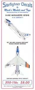 Starfighter Decals 1/350 VOUGHT A-7E CORSAIR II VA-82 MARAUDERS 1978-1981 - Picture 1 of 3