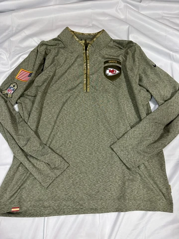 Nike NFL Kansas City Chiefs Salute To Service Pullover Jacket 2XL New Olive Cover