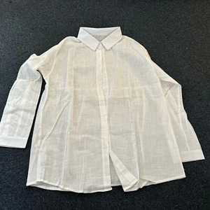 Woman White Linen Size Medium Linen short - NEW - Picture 1 of 7