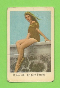 1958 Dutch Gum Card X Nr #278 Brigitte Bardot