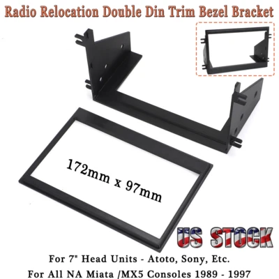 For Mazda Miata NA /MX5 1989-1997 Radio Relocation Double Din Trim Bezel Bracket Foto 1 de 4