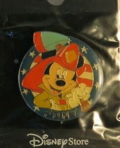 DISNEY STORE NYC GALLERIES FDNY FIREMAN MICKEY MOUSE WITH AXE STARS STRIPES PIN