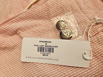 Pantalones Cortos Seersucker Para Hombre Rosa Southern Talla Correcta 32 $85 *LEER* NUEVOS CON ETIQUETAS Foto 1 de 4