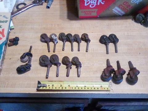 vintage wooden caster wheels lot Cover