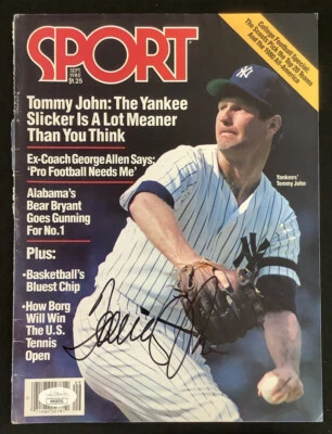 Tommy John Signed Sport Mag Cover Only Sept 1980 Yankees Baseball Autograph JSA - Image 1 of 4
