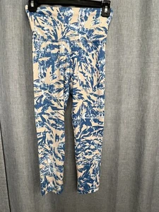 Strut-This Women's Leggings Size One Size Made in USA Cream/White/Blue - Picture 1 of 4