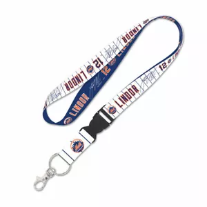 FRANCISCO LINDOR NEW YORK METS KEYCHAIN LANYARD DETACH BUCKLE 1" W 22" L - Picture 1 of 1
