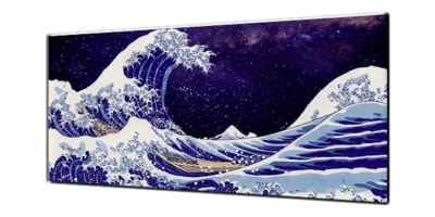 Mouspad XXL antiscivolo, Game Pad xxl Onda stile Kanagawa 80cmx40cmx3mm - Immagine 1 di 3