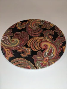 12 Inch Mikasa Serving Plate UH059 Paisley Made in Germany black terracotta - Picture 1 of 4
