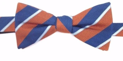 $115 Countess Mara Hombres Rayas Azul Blanco Clásico Pajarita Ajustable Foto 1 de 4