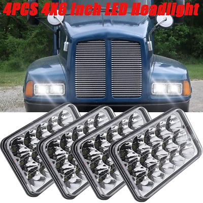 4X haz de faros LED DRL de 4x6" aprobado por el DOT para Kenworth K100 1981 1982-1985 Foto 1 de 4