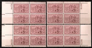 US Sc #1020 nuovo di zecca 1953 set abbinato blocchi piastra di 4 Louisiana acquisto Pl#24772 - Foto 1 di 1