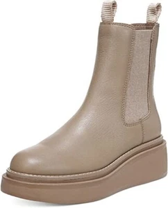 Sam Edelman Kolton Lt Zedernholz Leder abgerundete Zehenpartie zum Anziehen Chelsea Stiefeletten - Bild 1 von 3