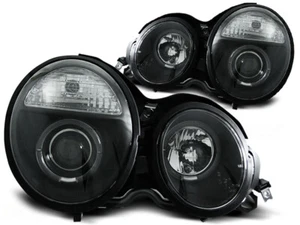 2 fari Angel Eyes a LED per Mercedes Benz Classe E W210 95-99 neri - Foto 1 di 2