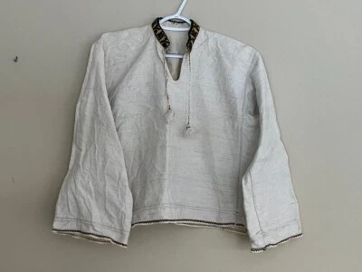 Top Vyshyvanka Mujer Med Tejido a Mano Lino Orgánico Bordado Tradicional Ucrania Foto 1 de 4