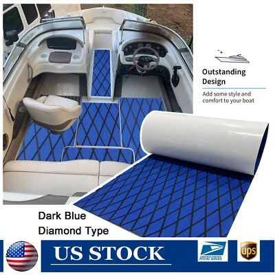 Alfombra de espuma EVA para piso de barco lámina de cubierta de teca sintética marina 74,5" diamante azul Foto 1 de 4