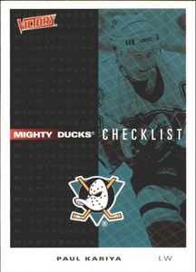 1999-00 UD Victory Anaheim Ducks Hockey Card #1 Paul Kariya CL