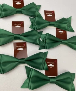 6 Papyrus Christmas Gift Tree & Present Bows Green Satin Ribbon Bows MSRP $ 24 - Picture 1 of 11