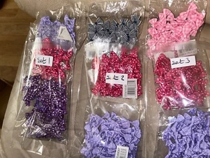 150 MINI BOWS/BOWTIES GROSGRAIN RIBBON 3 X BAGS OF 50 POLKA DOT QUALITY CHOOSE - Picture 1 of 10