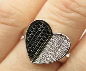 2Ct Round Cut Lab-Created Diamond Heart Shape Wedding Ring 14K White Gold Plated - Picture 1 of 6